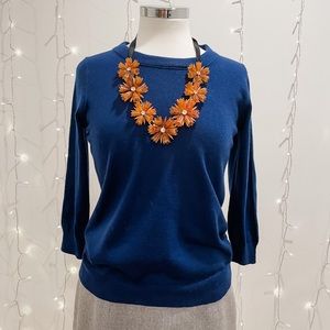 J. Crew Merino Wool Tippi Sweater, Navy Blue, Size S, VGUC!
